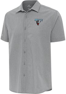 Antigua Maine Black Bears Mens Grey Activate Short Sleeve Dress Shirt