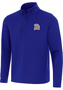 Antigua San Jose State Spartans Mens Blue Insider Long Sleeve Qtr Zip Pullover