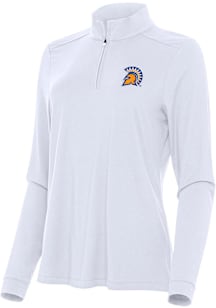 Antigua San Jose State Spartans Womens White Intent Qtr Zip