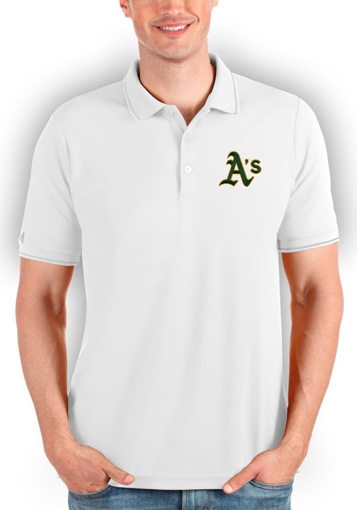 Men's Antigua Oakland Athletics Gray Balance Polo