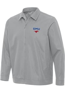 Antigua SMU Mustangs Mens Grey Pivot Light Weight Jacket