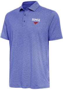 Antigua SMU Mustangs Mens Blue Scheme Short Sleeve Polo