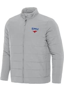 Antigua SMU Mustangs Mens Grey Swelter Filled Jacket