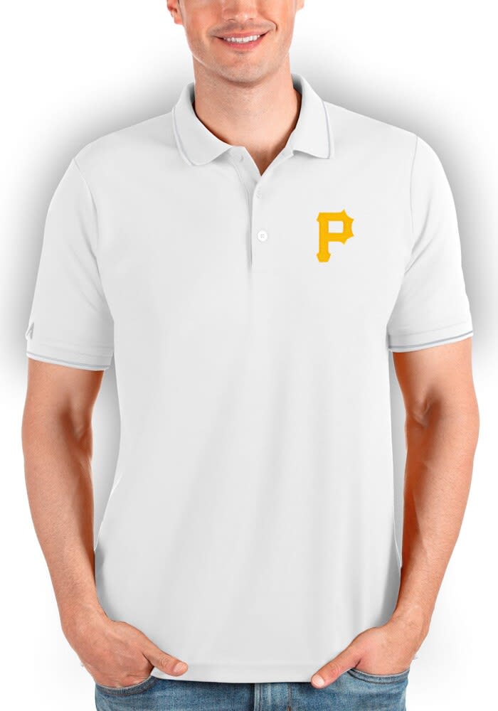 Antigua Pittsburgh Pirates Mens Black Tribute Short Sleeve Polo