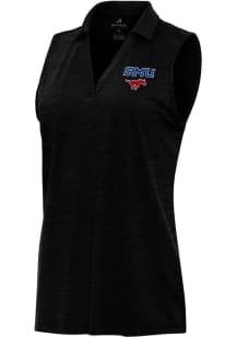Antigua SMU Mustangs Womens Black Layout Polo Shirt