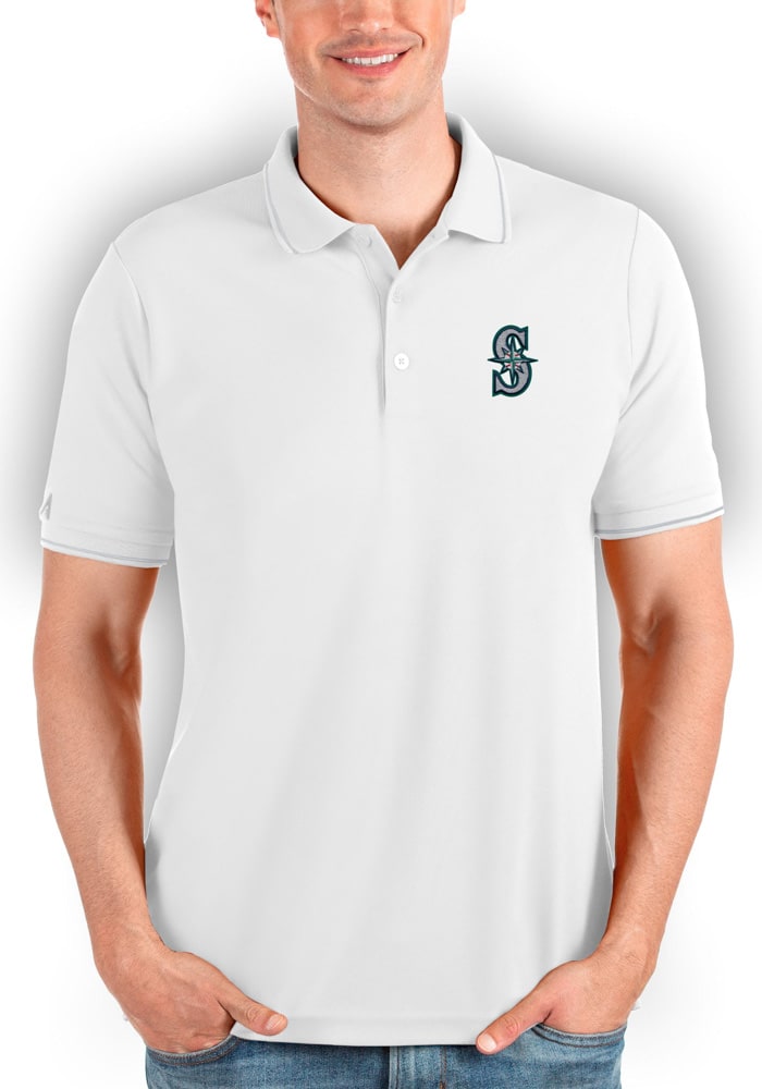 Antigua Men's Seattle Mariners White Legacy Polo