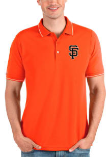 Antigua San Francisco Giants Mens Orange Affluent Short Sleeve Polo