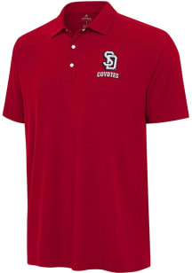 Antigua South Dakota Coyotes Mens Red Western Short Sleeve Polo