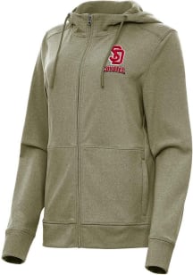 Antigua South Dakota Coyotes Womens Olive Seeker Light Weight Jacket