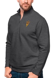 Antigua Arizona State Sun Devils Mens Charcoal Gambit Long Sleeve 1/4 Zip Pullover