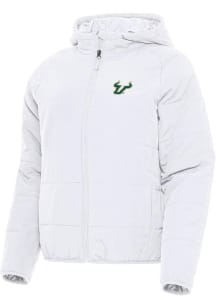 Antigua South Florida Bulls Womens White Universe Filled Jacket