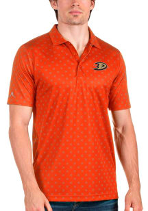 Antigua Anaheim Ducks Mens Orange Spark Short Sleeve Polo