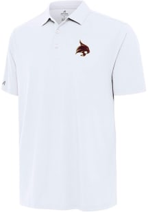 Antigua Texas State Bobcats Mens White Era Short Sleeve Polo