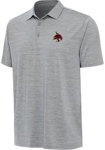 Antigua Texas State Bobcats Mens Grey Layout Short Sleeve Polo