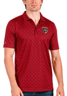 Antigua Florida Panthers Mens Red Spark Short Sleeve Polo