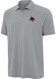 Antigua Texas State Bobcats Mens Grey Western Short Sleeve Polo