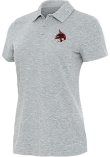 Antigua Texas State Bobcats Womens Grey Matter Short Sleeve Polo Shirt