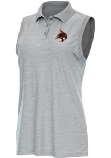 Antigua Texas State Bobcats Womens Grey Recap Polo Shirt