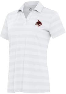 Antigua Texas State Bobcats Womens White Tunnel Short Sleeve Polo Shirt