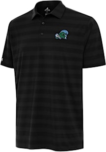 Antigua Tulane Green Wave Mens Black Tunnel Short Sleeve Polo