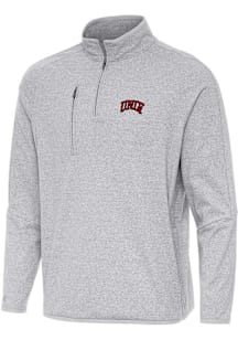 Antigua UNLV Runnin Rebels Mens Grey Certain Long Sleeve Qtr Zip Pullover