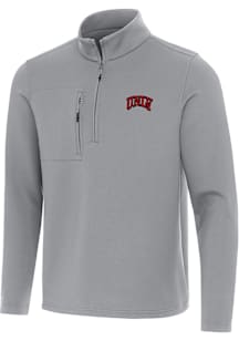 Antigua UNLV Runnin Rebels Mens Grey Insider Long Sleeve Qtr Zip Pullover