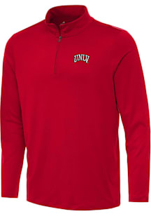 Antigua UNLV Runnin Rebels Mens Red Reprocess Recycled Long Sleeve Qtr Zip Pullover