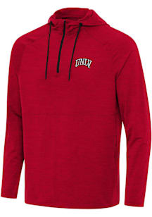 Antigua UNLV Runnin Rebels Mens Red Spikes Long Sleeve Qtr Zip Pullover