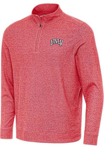 Antigua UNLV Runnin Rebels Mens Red Subtle Long Sleeve Qtr Zip Pullover