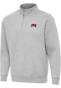 Antigua UNLV Runnin Rebels Mens Grey Victory Long Sleeve Qtr Zip Pullover
