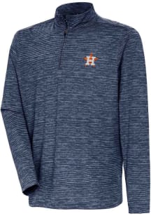 Antigua Houston Astros Mens Navy Blue Determined Long Sleeve Qtr Zip Pullover