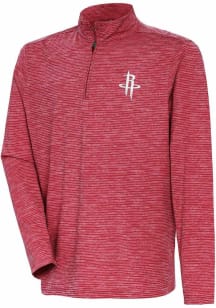 Antigua Houston Rockets Mens Red Determined Long Sleeve Qtr Zip Pullover