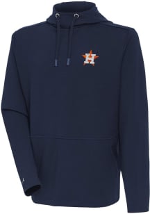 Antigua Houston Astros Mens Navy Blue Honeycomb Long Sleeve Hoodie