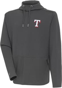 Antigua Texas Rangers Mens Grey Honeycomb Long Sleeve Hoodie