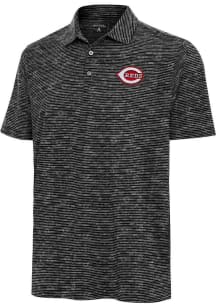 Antigua Cincinnati Reds Mens Black Status Short Sleeve Polo