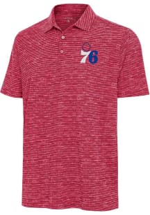 Antigua Philadelphia 76ers Mens Red Status Short Sleeve Polo