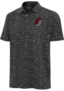 Antigua Portland Trail Blazers Mens Black Status Short Sleeve Polo