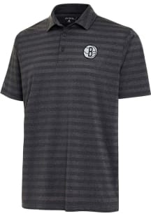 Antigua Brooklyn Nets Mens Black Urge Short Sleeve Polo