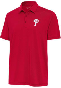 Antigua Philadelphia Phillies Mens Red Whirl Short Sleeve Polo