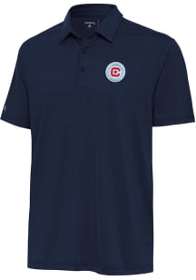 Antigua Chicago Fire Mens Navy Blue Whirl Short Sleeve Polo