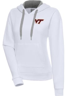 Antigua Virginia Tech Hokies Womens White Victory Hooded Sweatshirt