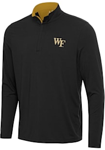 Antigua Wake Forest Demon Deacons Mens Black Content Long Sleeve Qtr Zip Pullover