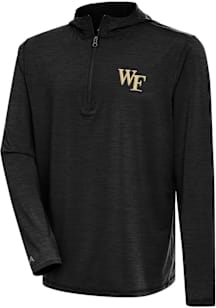 Antigua Wake Forest Demon Deacons Mens Black Tidy Long Sleeve Qtr Zip Pullover