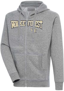 Antigua Wake Forest Demon Deacons Mens Grey Split Victory Long Sleeve Full Zip Jacket