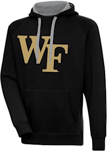 Antigua Wake Forest Demon Deacons Mens Black Full Front Victory Long Sleeve Hoodie