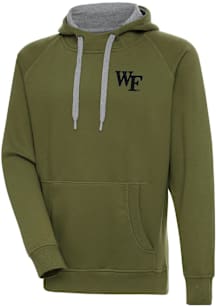 Antigua Wake Forest Demon Deacons Mens Olive Victory Long Sleeve Hoodie