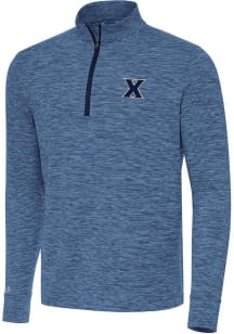 Antigua Xavier Musketeers Mens Navy Blue Cause Long Sleeve Qtr Zip Pullover