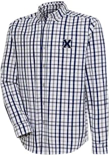 Antigua Xavier Musketeers Mens Navy Blue Tending Long Sleeve Dress Shirt