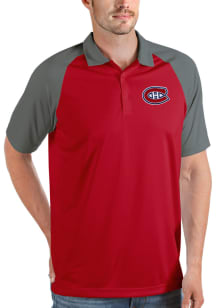Antigua Montreal Canadiens Mens Red Nova Short Sleeve Polo