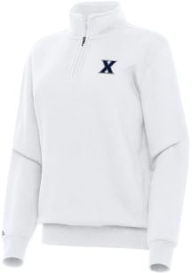 Antigua Xavier Musketeers Womens White Victory Qtr Zip